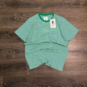 Denim & Flower Green and White Striped Kids Tee